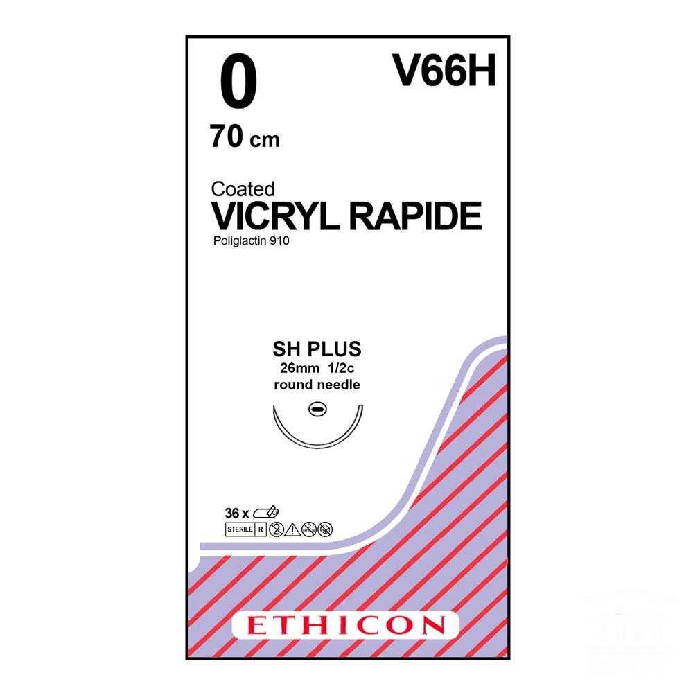 Ράμμα Vicryl Rapide No 0 με βελόνα 26mm Στρογγυλή 1/2c, μήκος ράμματος 70cm