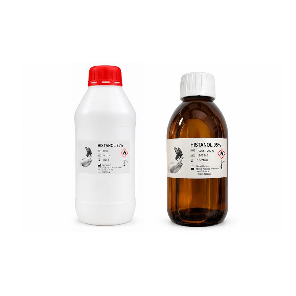 Οινόπνευμα 95% Histanol σε πλαστικό μπουκάλι όλα τα μεγέθη