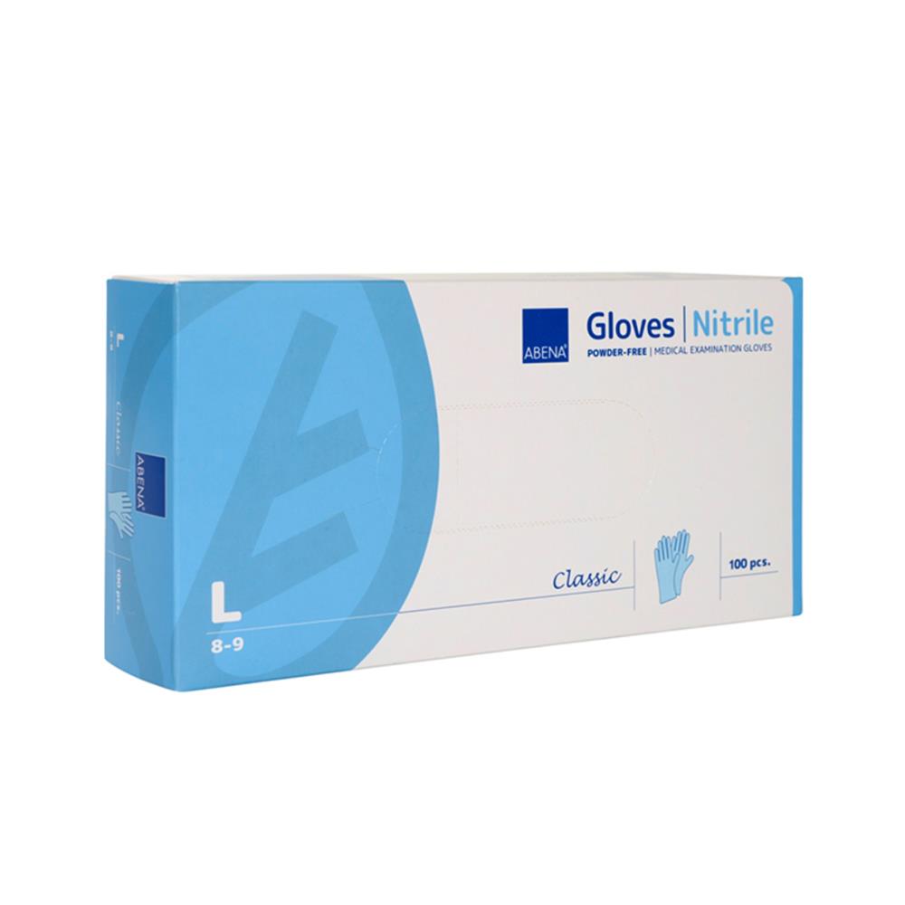 Γάντια Νιτριλίου Γαλάζια, Χωρίς Πούδρα Μικροχειρουργικής Abena sensitive, (100άδα)