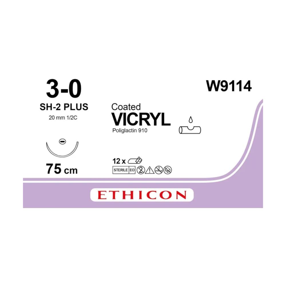 Ράμμα Vicryl No 3/0 με βελόνα 20mm Στρογγυλή 1/2c,μήκος ράμματος 75cm