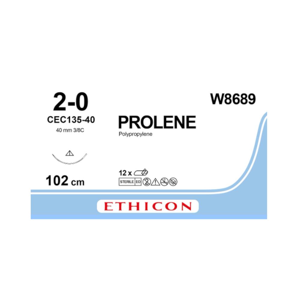 Ράμμα Prolene No 2/0, με κόπτουσα βελόνα 40mm, 3/8 κύκλου, μήκος ράμματος 100cm