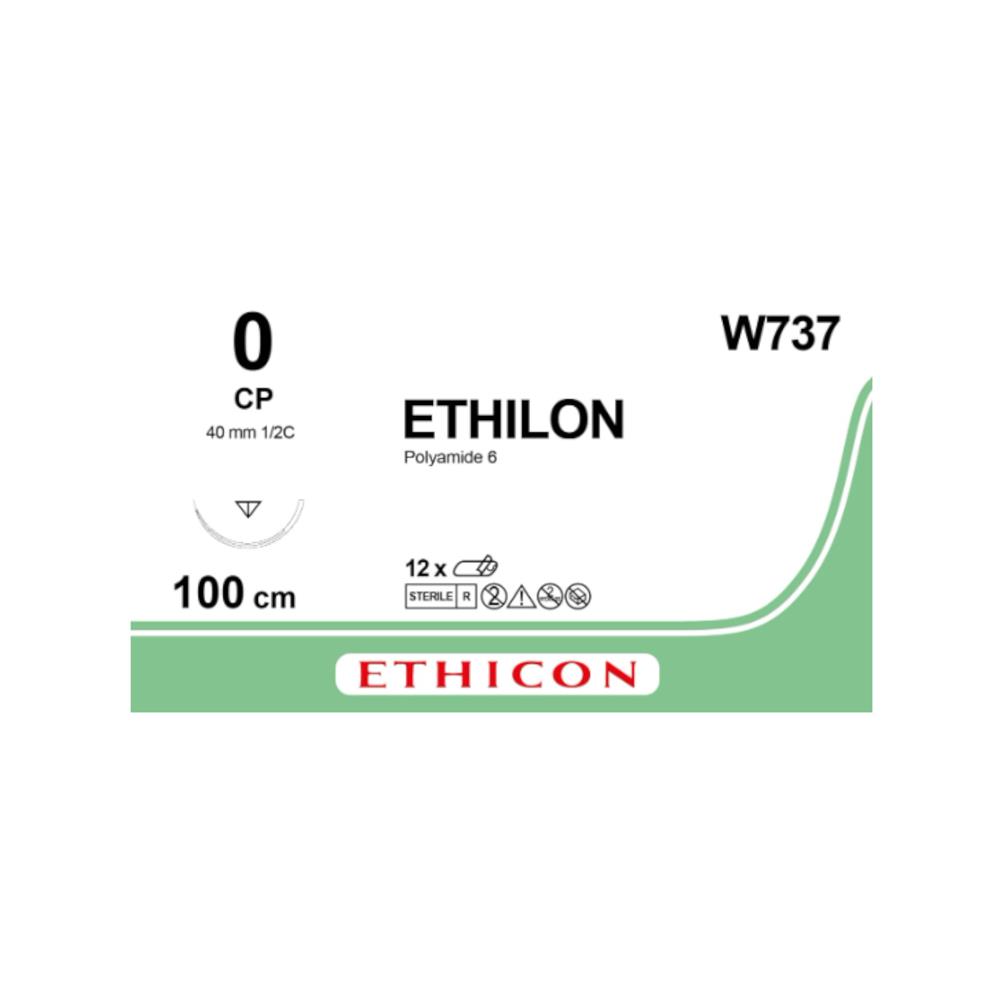 Ράμμα Ethilon No 0 με βελόνα 40mm Αντ. Κόπτουσα 1/2c,μήκος ράμματος 100cm,